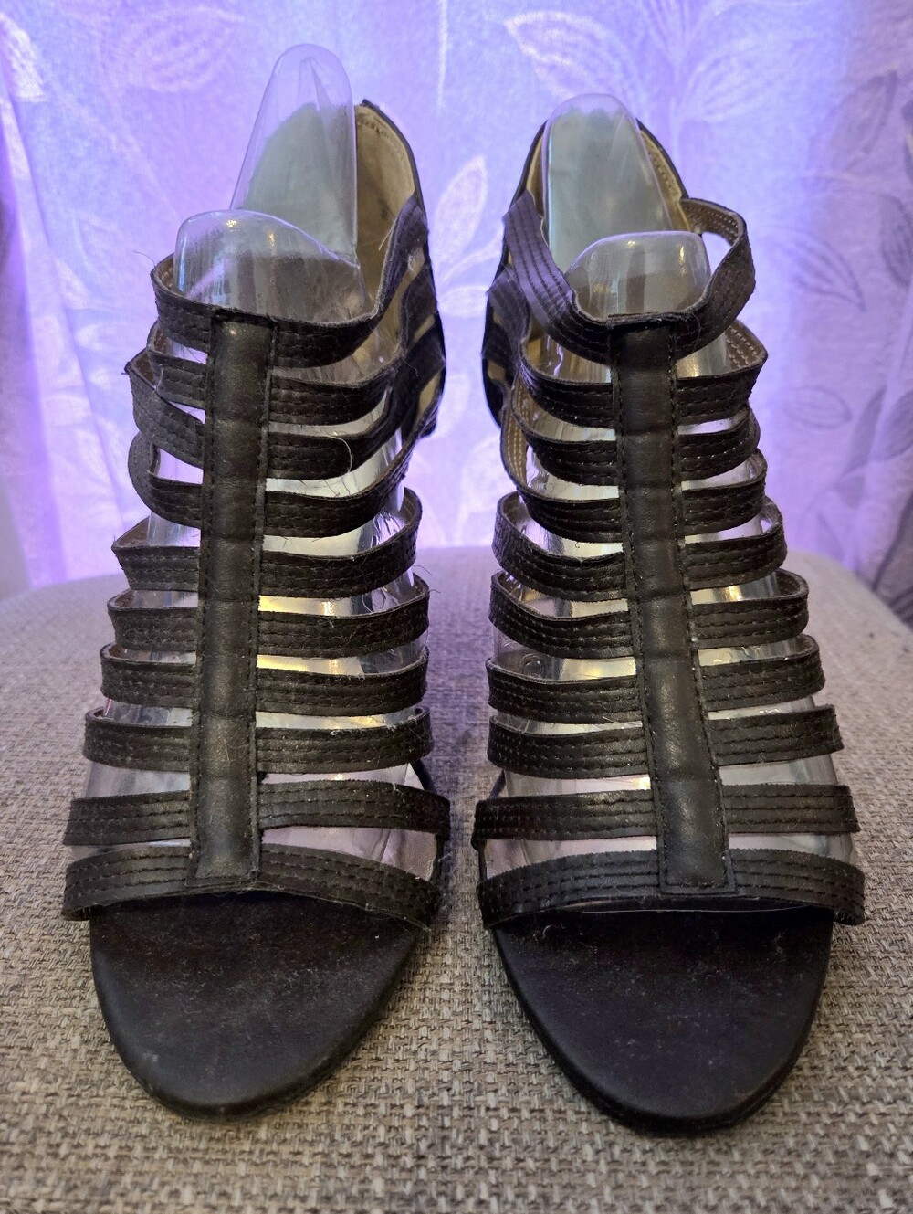 GLO Jeans Jaya Brown Strappy Cone Heel Zipper Back Sandals Size 9M
